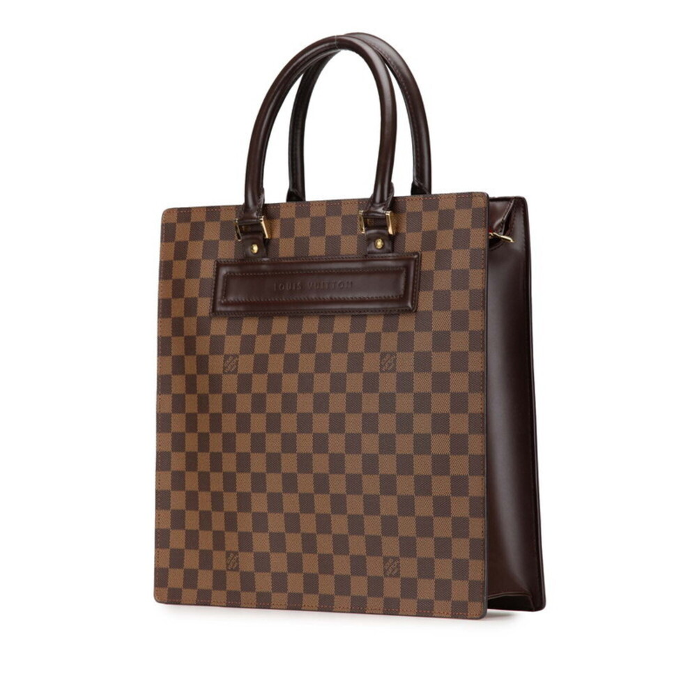 LOUIS VUITTON Authentic Brown Damier Leather Tote Bag - Picture 2 of 15